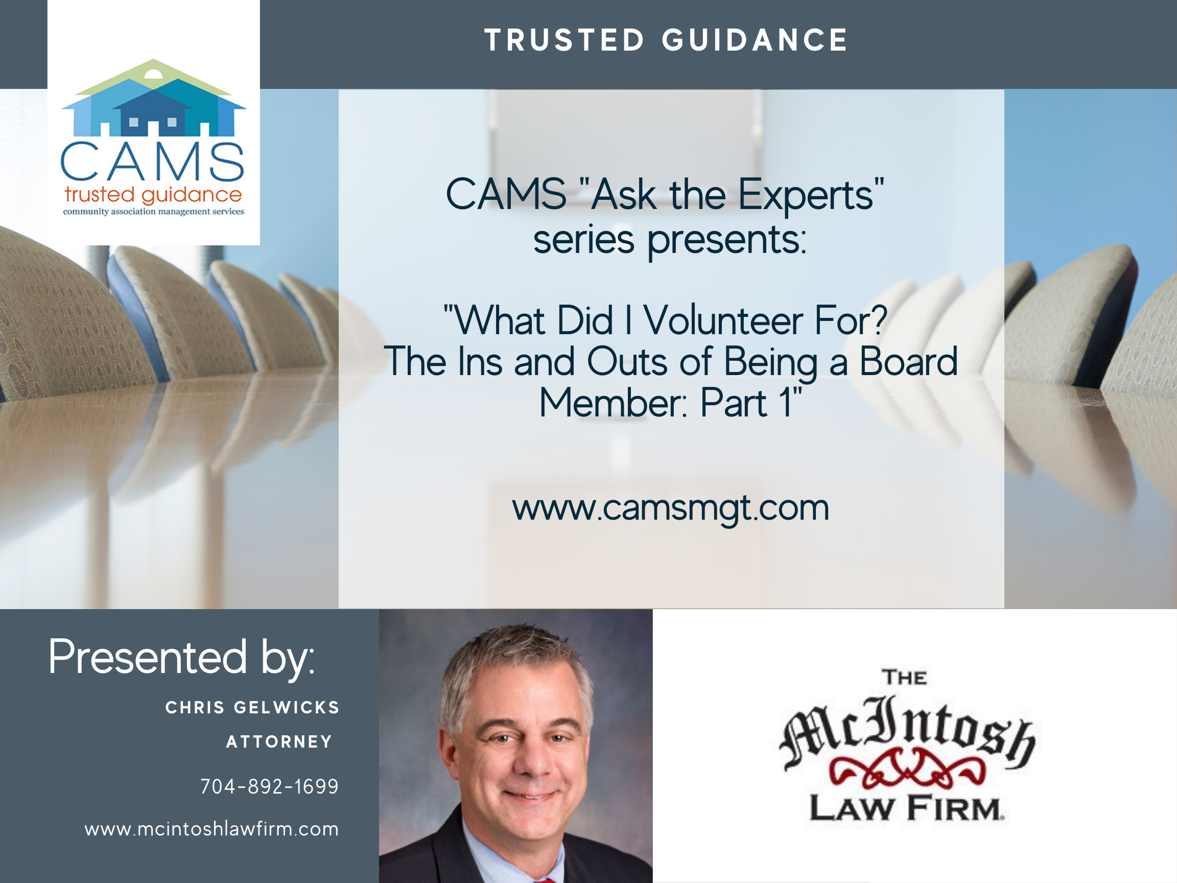 What Did I Volunteer For? The Ins and Outs of Being a Board Member II